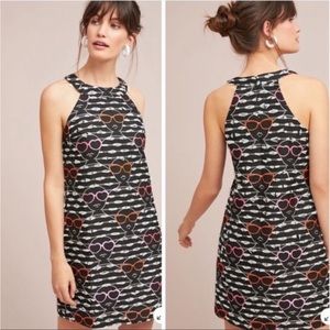 Anthro Hutch no sleeve dress with sunglasses pattern Sz small